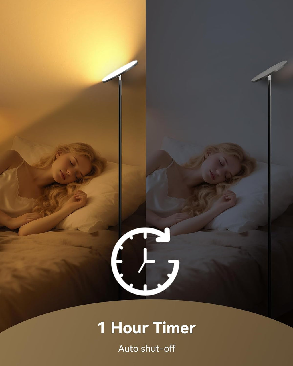 JOOFO LED Floor Lamp – Super Bright Torchiere with Remote & Foot Switch, Stepless Dimmable Tall Standing Lamp, 69" Modern Pole Light for…