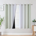 Estelartextiler Estelar Textiler Sage and Greyish White Blackout Curtains 54 Inch Length, Light Blocking Gradient Grommet Drapes for Living…