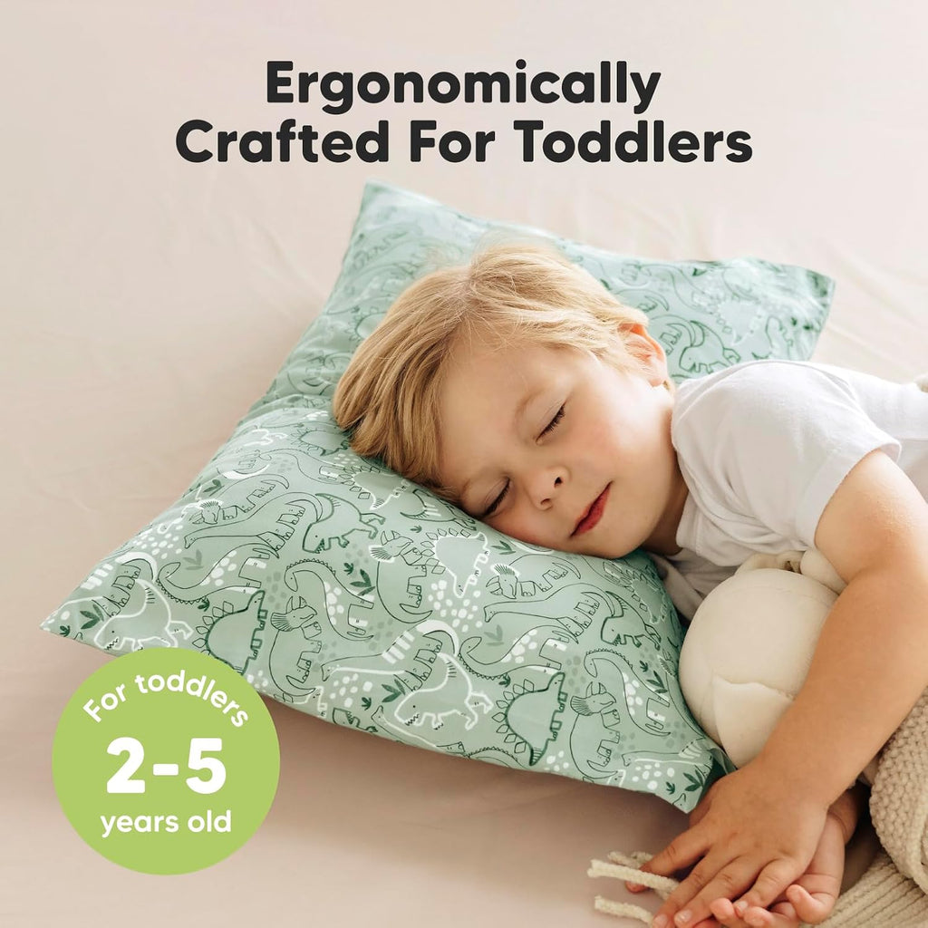 KeaBabies Toddler Pillow with Pillowcase, Jumbo 14X20 - Soft Organic Cotton Toddler Pillows for Sleeping - Machine Washable - Perfect for…