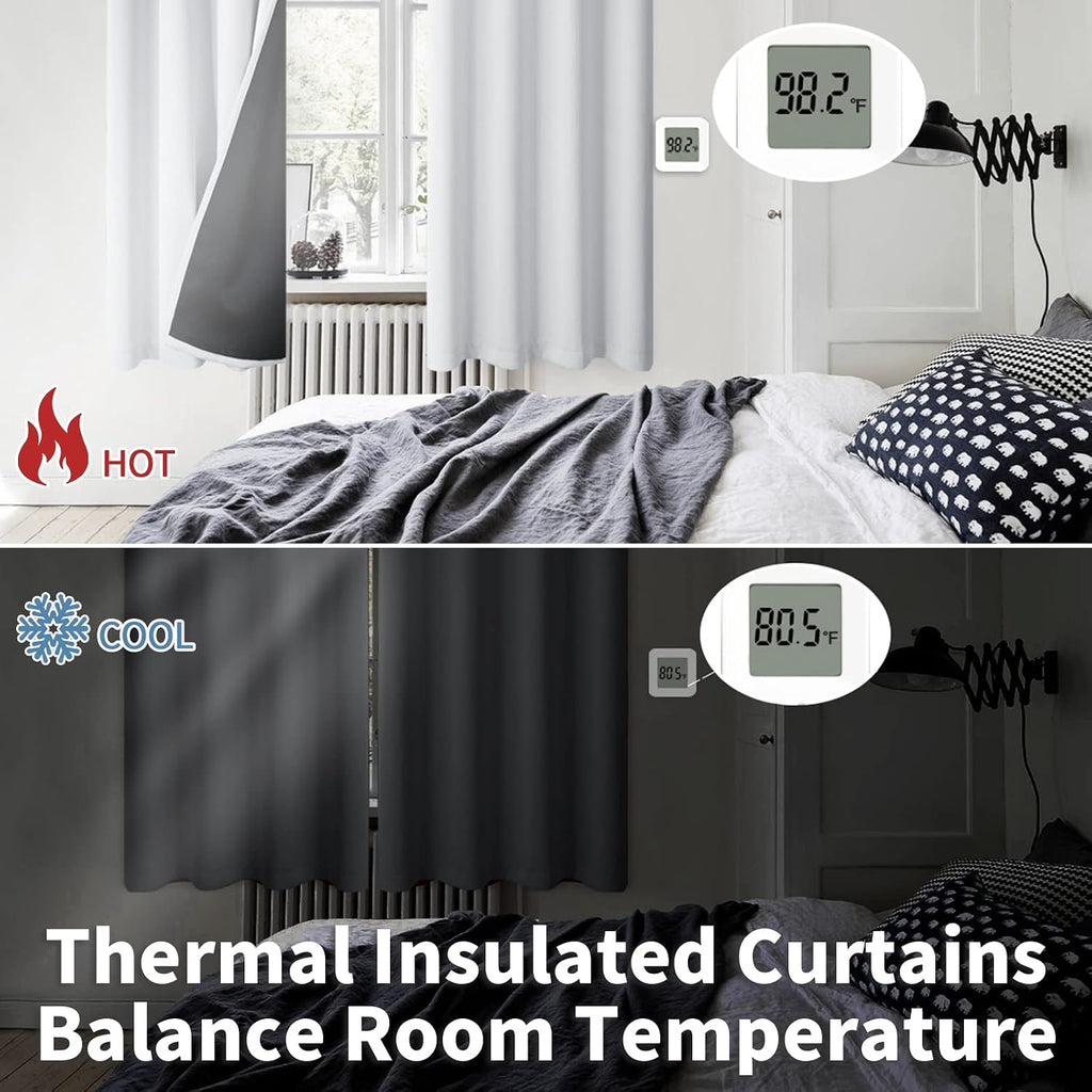 BGment Short Blackout Curtains 54 Inch Length for Bedroom, Thermal Insulated Energy Efficiency Noise Reducing Grommet Curtains with Liner f…