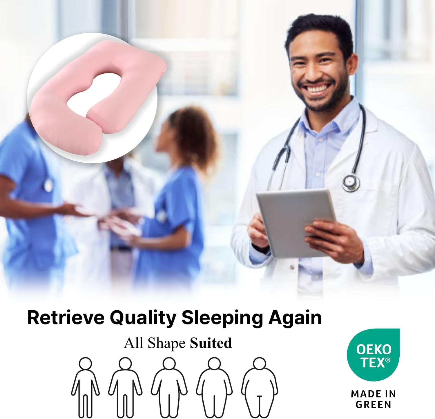 ALLOPERA Pregnancy Pillow, Full Body Maternity Pillow 57 inch, with Removable Washable Cover - Sleep Support for Legs, Back, Neck…