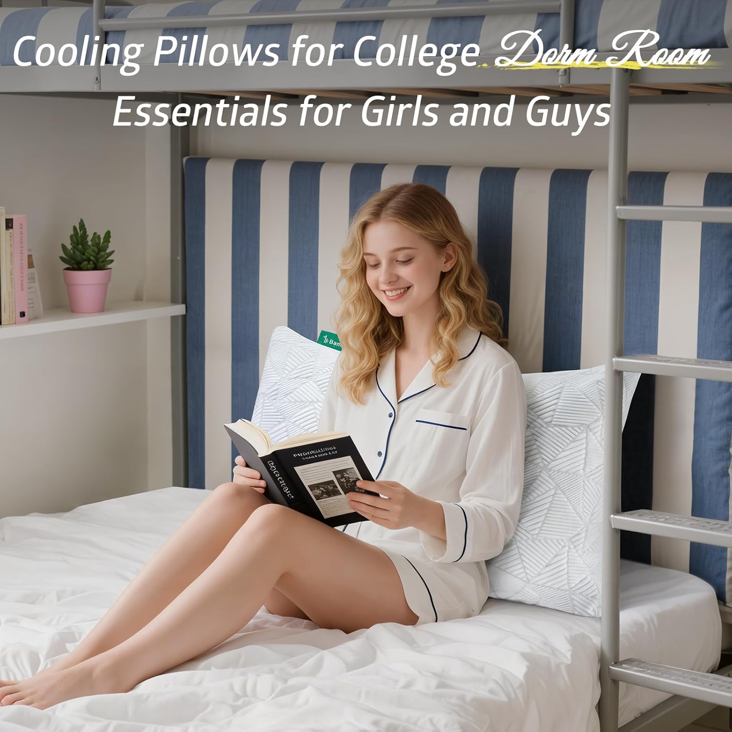 BETU Standard Pillow, Cooling Shredded Memory Foam Pillow for Hot Sleepers College Dorm Room Essentials, Adjustable Firm Gel Cool Pillow…