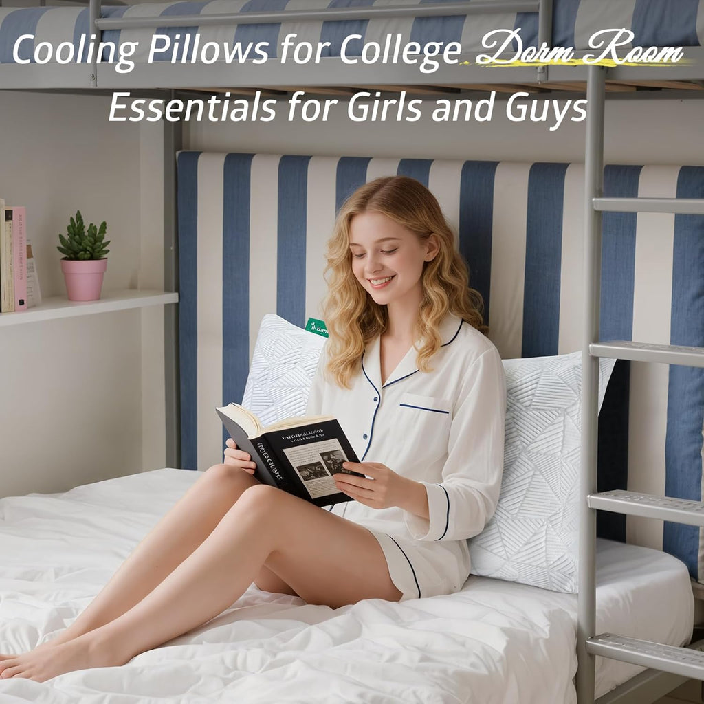 Betu Cooling Pillow Queen Size, Shredded Memory Foam Pillow for Hot Sleepers, Adjustable Firm Soft Support Pillows, Cool Bed Pillows for Si…