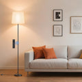Sibrille Floor Lamp with White Shade, 62" Dimmable LED Standing Lamp with Remote, 9W E26 Bulb Included, 3000-6000K, Modern Floor Reading Li…