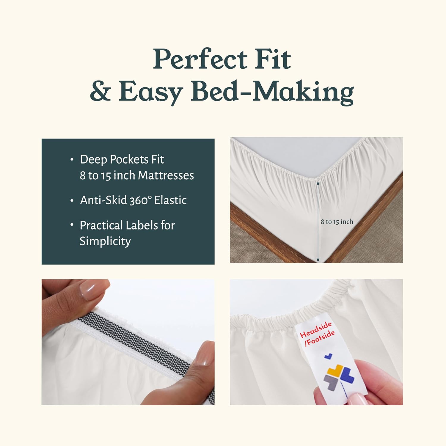 CaliforniaDesignDen California Design Den Pack of 2 100% Organic Cotton Percale Sheets Queen Size Set - Crisp and Breathable Percale, Deep…