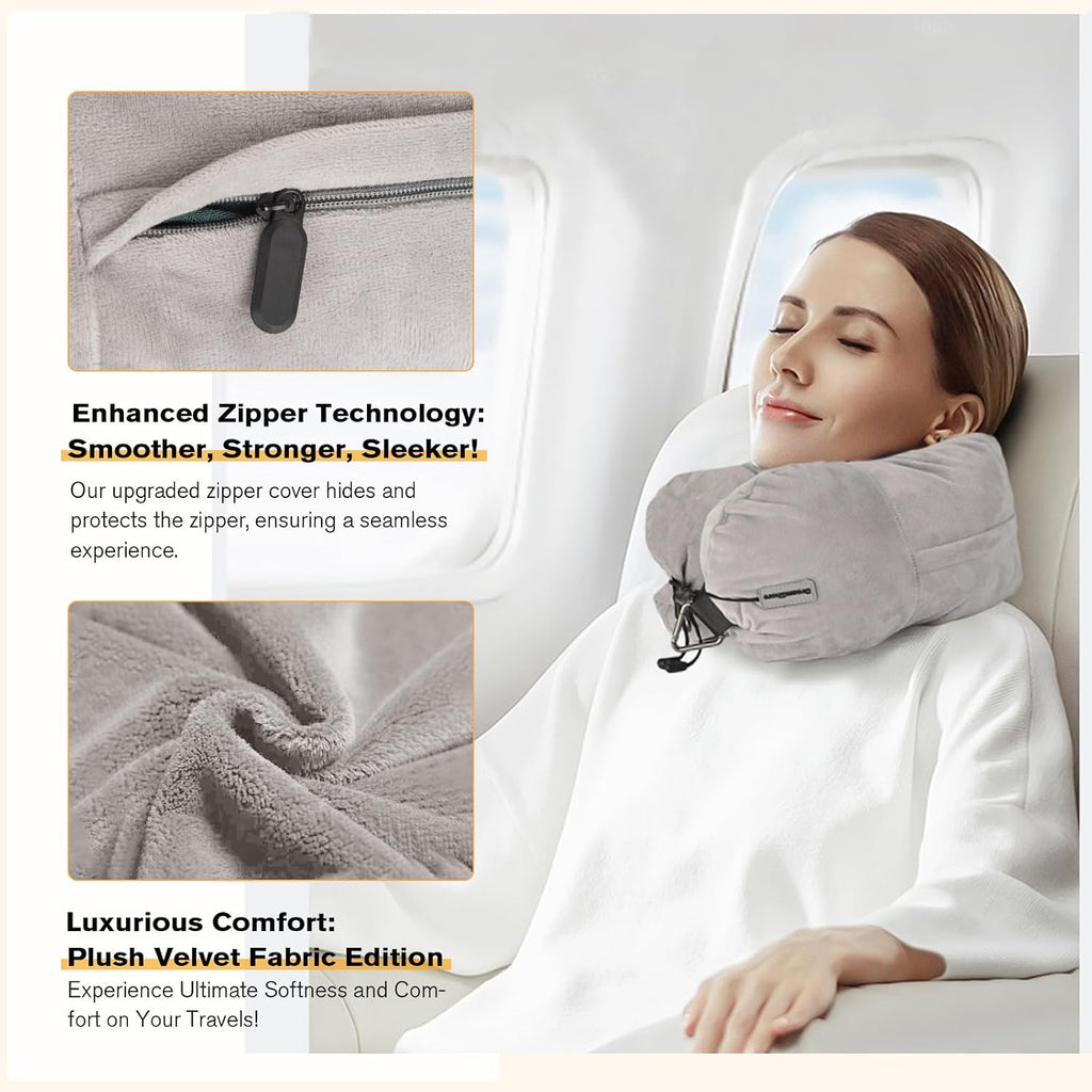 DreamShore Travel Pillow for Extra Luggage: Stuffable Neck Pillow with Adjustable Neck Size | Fits 3+ Days of Travel Essentials |…