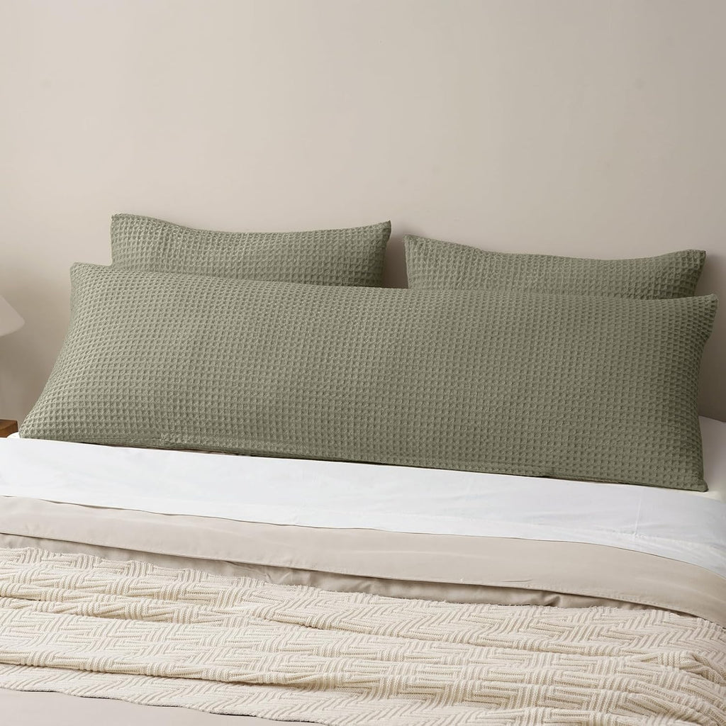 Phf Ultra Soft Waffle Weave Body Pillowcase with Zipper, No Insert, 1Pack 20" x 54" Pillow Sham, Breathable & Skin-Friendly Body Pillow cas…