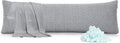 Rainmr Extra Long Body Pillow Memory Foam 160x50cm – Body Pillows for Anime Pillowcase – with Cooling Gray Pillow Cover 20 x 63 inches