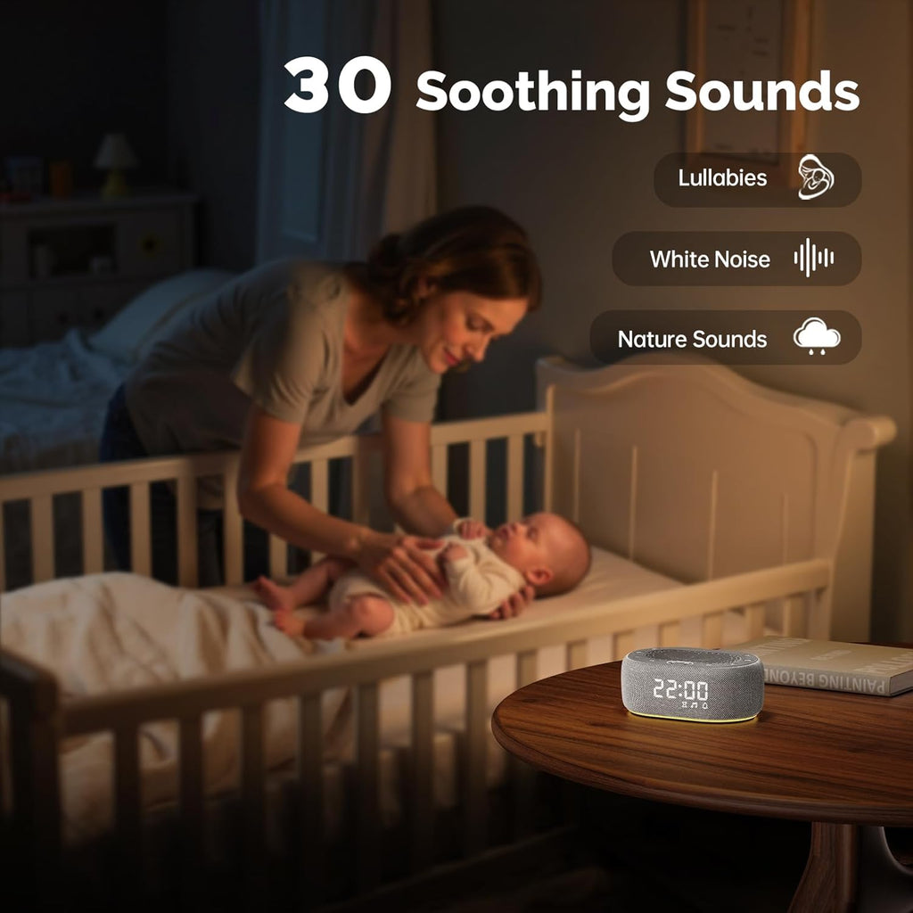 1Mii White Noise Machine with Alarm Clock, Sound Machine for Sleep for Adult Baby, Smart App Controlled,30 Soothing Sounds, Sleeping…