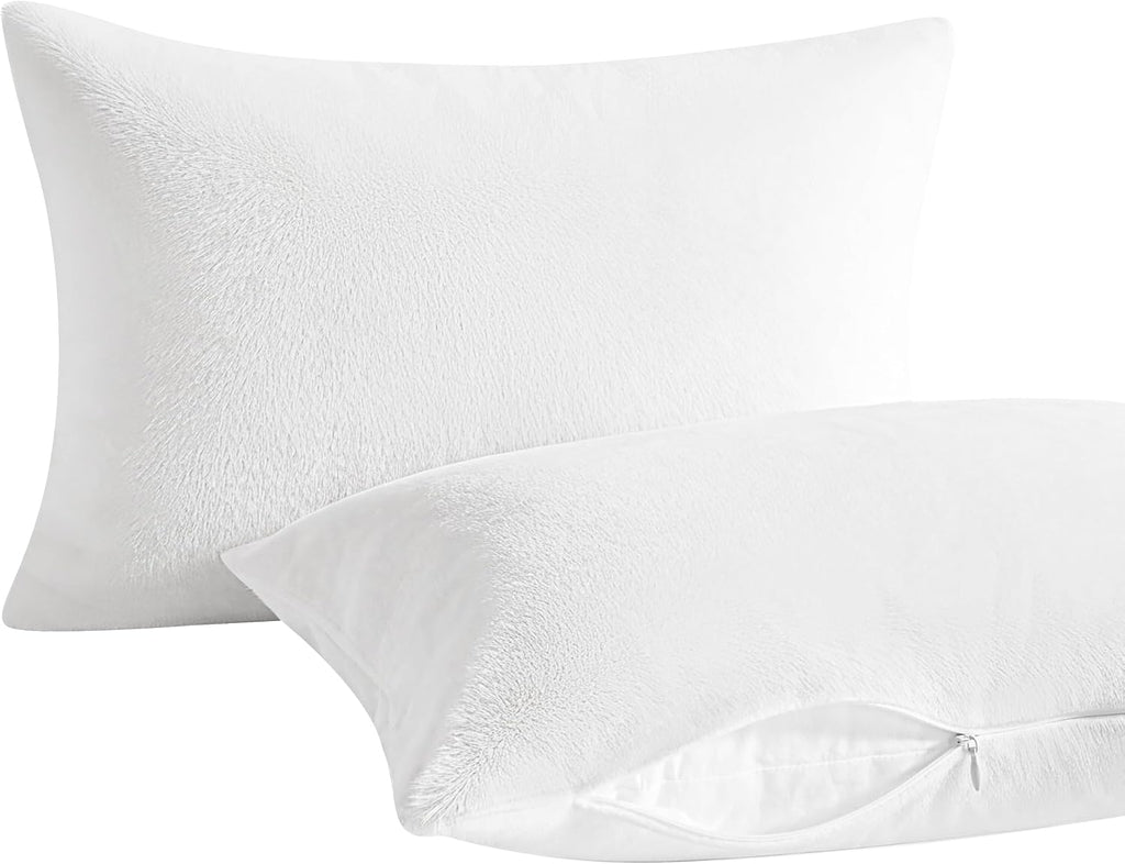 Ntbay 2 Pack Pillows with Velvet Pillowcases, Soft Cotton Down Alternative 13x18 Zippered Pillows for Sleeping in Crib Bed - Machine Washab…
