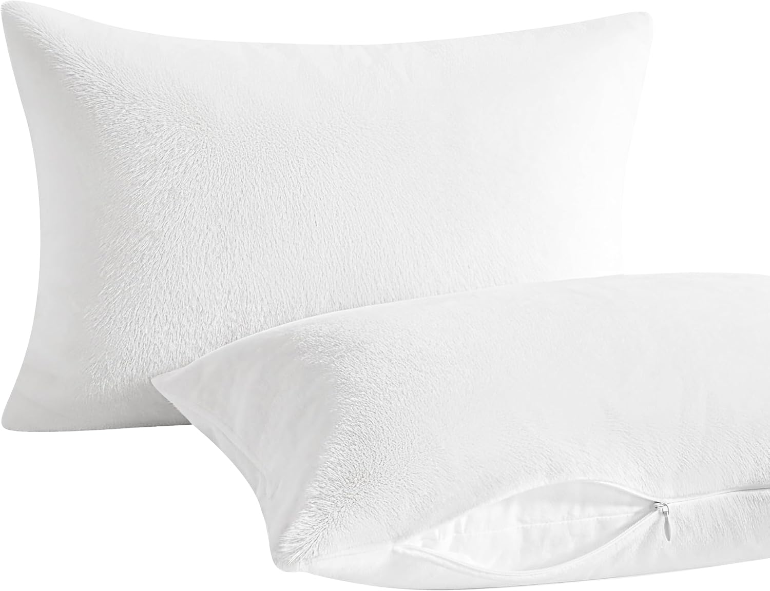 Ntbay 2 Pack Pillows with Velvet Pillowcases, Soft Cotton Down Alternative 13x18 Zippered Pillows for Sleeping in Crib Bed - Machine Washab…