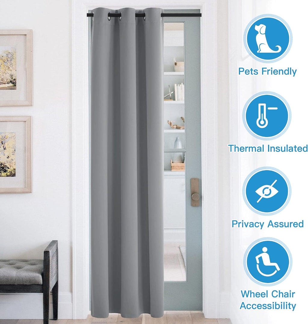 Rybhome RYB HOME Blackout Curtains Thermal Insulating Privacy Temporary Door Curtains for Bedroom Closet Doorway Accordion Door Interior Li…