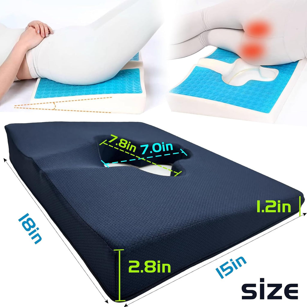 FoKon Gel Wheelchair Seat Cushion, Bed Sore Cushions for Butt, Gel Cushion for Pressure Relief, Donut Pillow for Tailbone, Sciatica, Coccyx, hem…