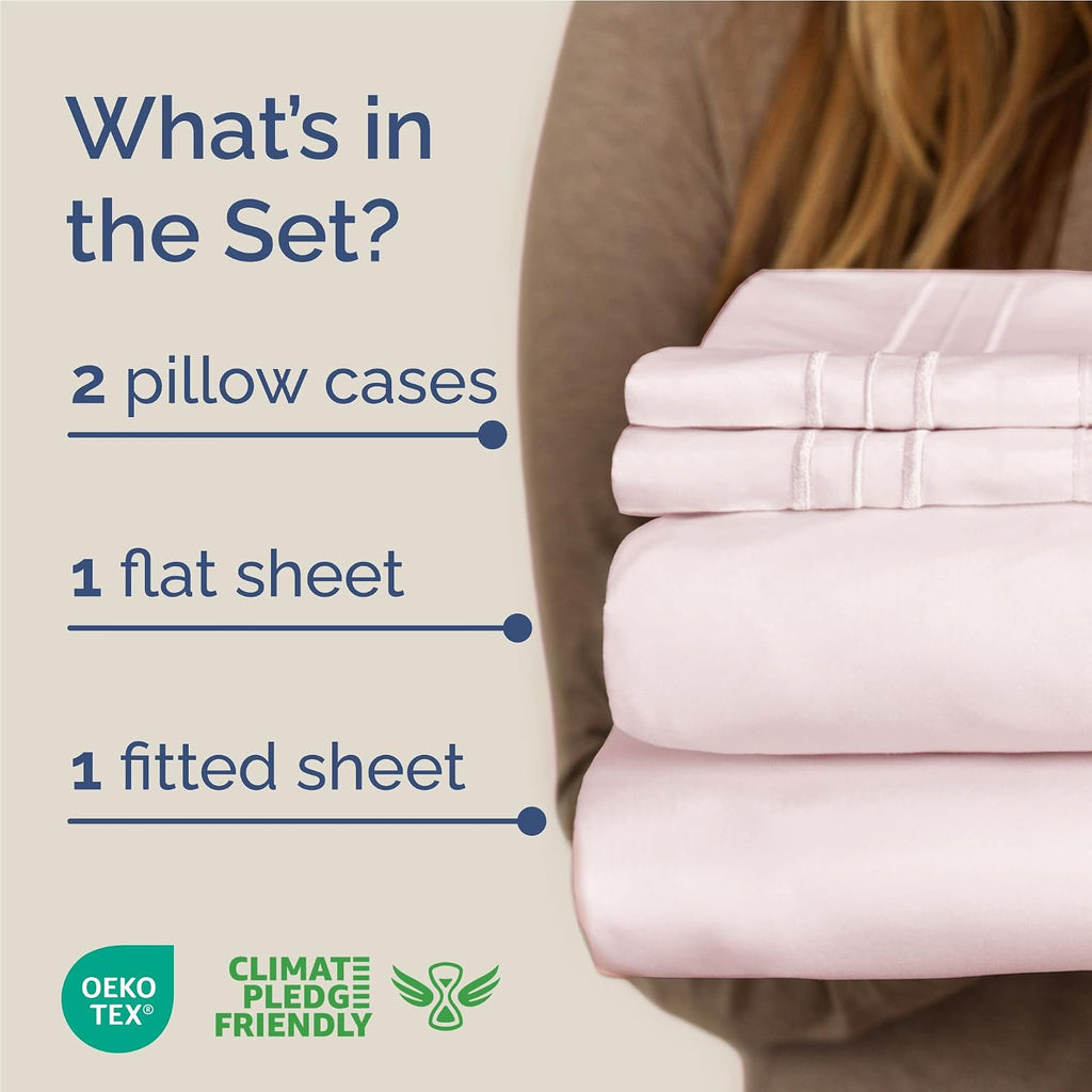 Full Size 4 Piece Sheet Set - Comfy Breathable & Cooling Sheets - Hotel Luxury Bed Sheets for Women & Men - Deep Pockets, Easy-Fit, Soft…