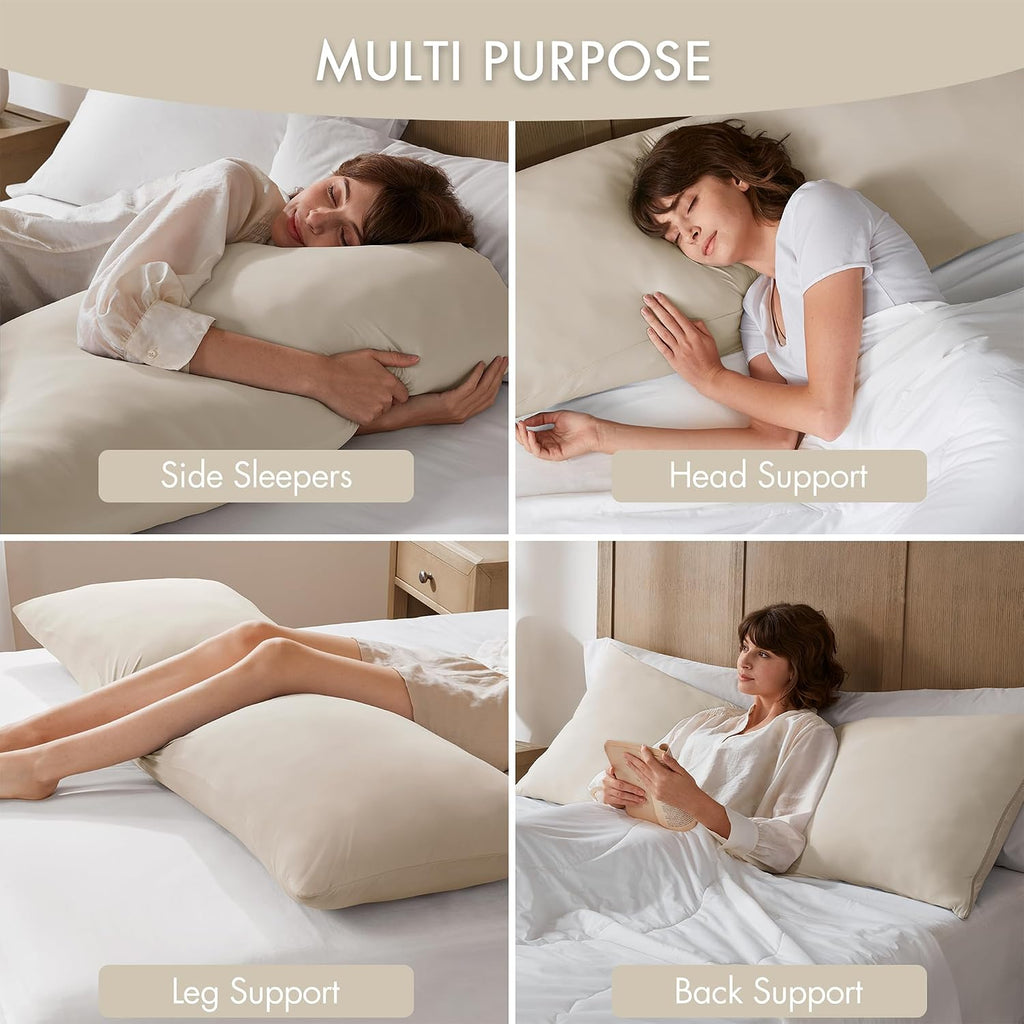 Madisonpark Madison Park Cooling Body Pillow for Side Sleepers & Hot Sleepers, 20"x54" Full Body Pillow with Memory Foam Fill, Pregnancy &…