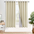 Xwzo 100% Blackout Curtains - Heat and Full Light Blocking Drapes with Black Liner for Bedroom/Laundry Room, Grommet Top Window Panels with…
