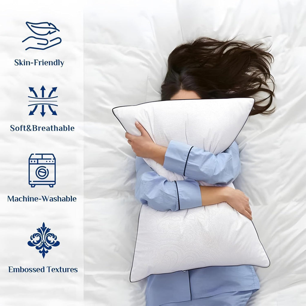 JOLLYVOGUE Pillows Standard Size Set of 2, Cooling and Supportive Pillows Full Size Set of 2 for Side and Back Sleepers, Down Alternative…