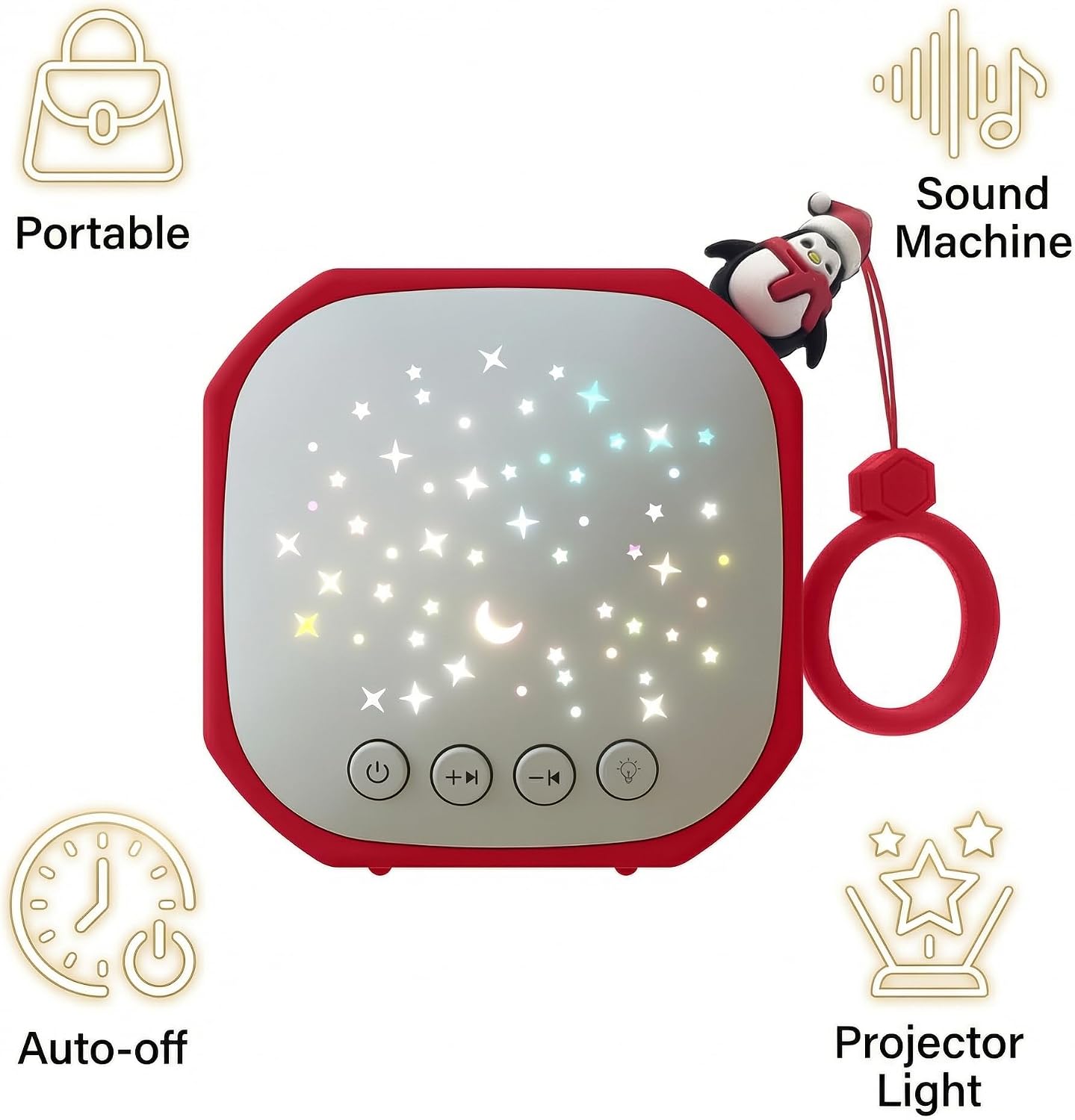 Junificent Portable Sound Machine for Baby Relaxation | White Noise Machine with Star Projector | Calm Soother Music Sound with H…