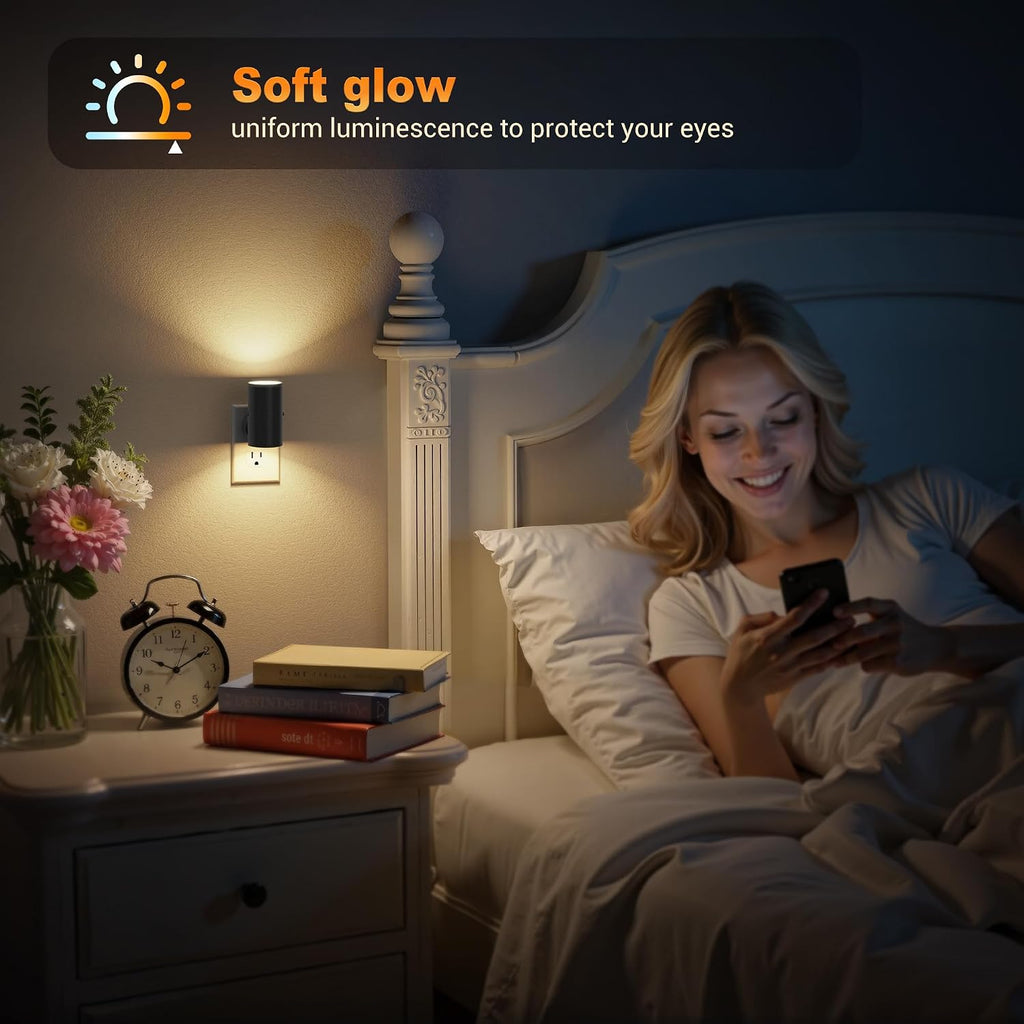JandCase LED Night Light, Night Lights Plug into Wall with Dusk to Dawn Sensor, 5 Color Temperatures, Rotating Plug, Dimmable…