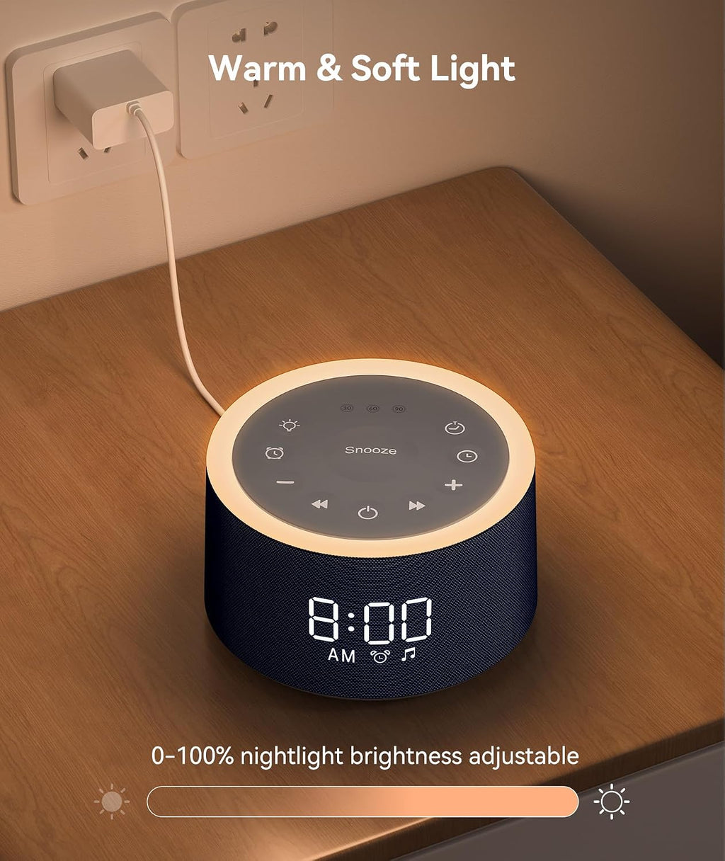 Dreamegg D1+ Sound Machine & Alarm Clock - Sound Machine for Sleep, White Noise Machine with 29 Soothing Sounds, Night Light, 0-100%…