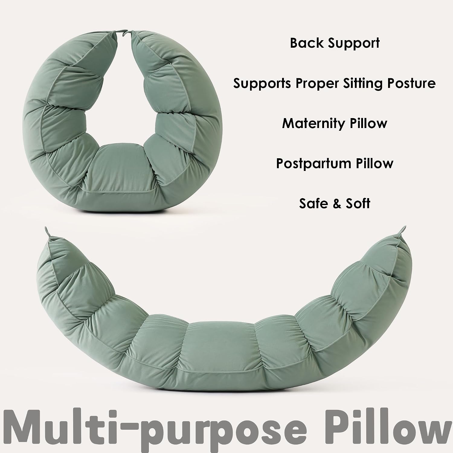 Peallow(Pat. Pend) – Long Round Body Pillow for Adults, Bolster Pillow for Sleeping, Soft and Supportive Pillow for Sleeping & Lumbar…