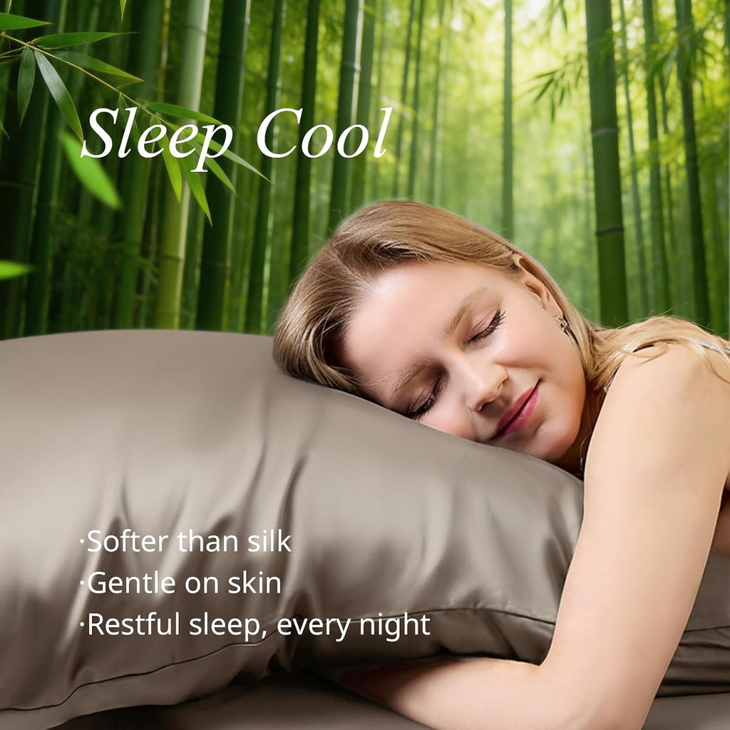 Krimano Queen Pillow Cases, Derived from Bamboo Viscose, Cooling Pillowcases, Breathable & Wicking Pillow Covers for Hot Sleepers, Envelope…