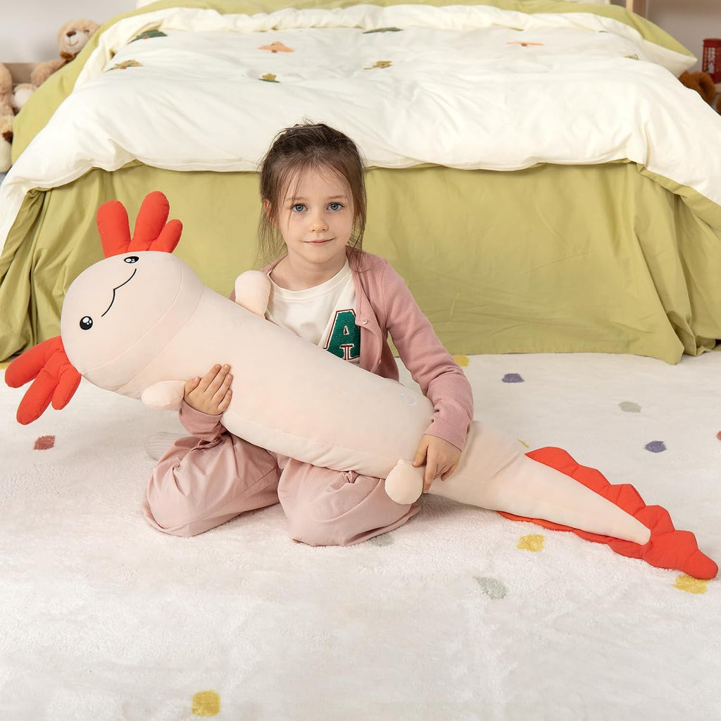 MaoGoLan Giant Axolotl Plush Toy Stuffed Animal, Huge Axolotl Body Pillow for Kids Girl Boy, Big Salamander Plush Glow in the Dark…