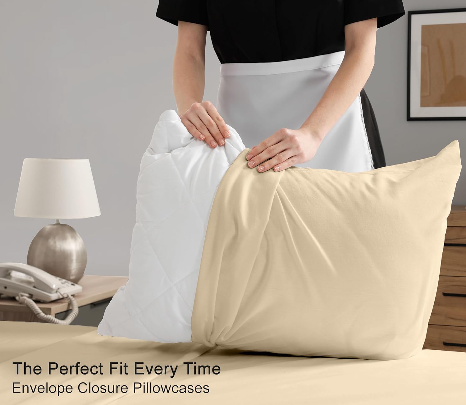 Ruvanti 100% Cotton Percale Sheets King Size – Crisp Cooling Bed Sheets for Hot Sleepers, Deep Pocket 16”, Soft Breathable & Durable Hotel-…