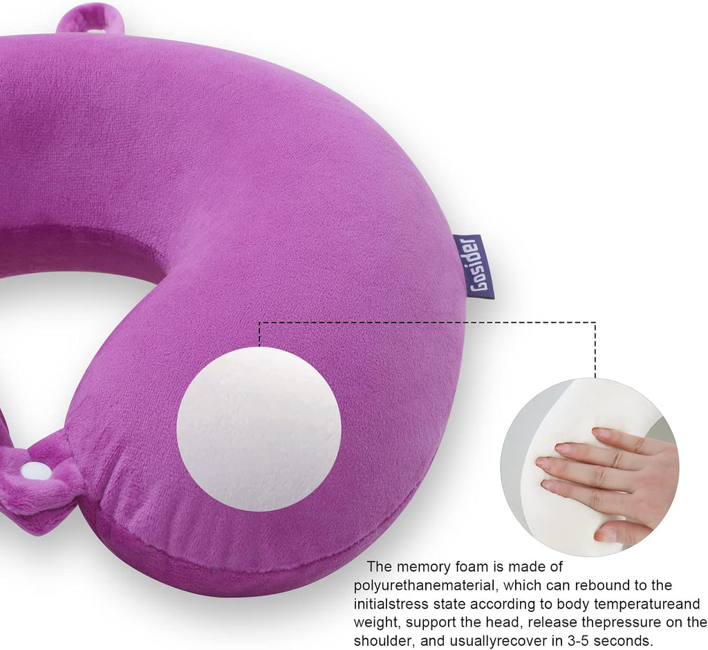 Gosider Travel Pillow Comfortable Neck Pillow U Shape Memory Foam Support Neck and Head Portable Travel Neck Pillow Suitable for Airplane,…