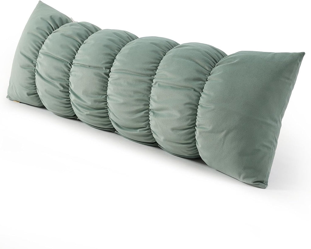 Ailuteie Pat. Pend. Side Sleeper Body Pillow, Long Bed Pillow with Segmented Design and Soft Velvet Washable Pillowcase for Side Sleeping (…