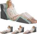 BambulexForaBetterLife 4PCS Wedge Pillow Set for After Surgery, Orthopedic Bed Wedge Pillow for Back, Sitting Up in Bed, Acid Reflux, Adju…