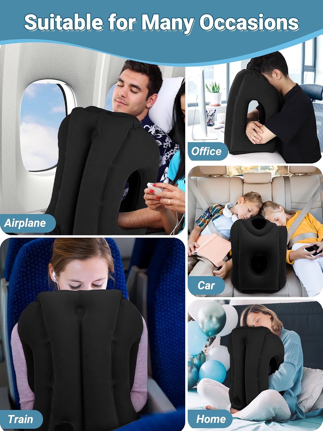 Maliton Inflatable Travel Pillow for Airplane Comfortable Sleeping to Relieve Neck and Shoulder Pain, Support Head Inflatable Pillow for…