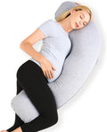 Momcozy Pregnancy Pillows for Side Sleeping, J Shaped Maternity Body Pillow for Pregnancy, Soft Pregnancy Pillow with Jersey Cover for Head…