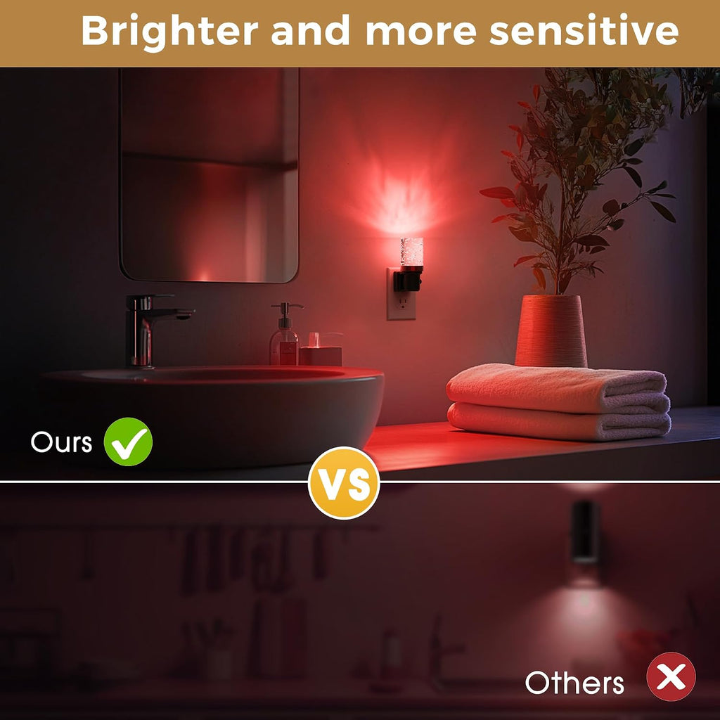 L LOHAS LED Night Light, 2 Pack Dimmable Night Lights Plug into Wall, Color Changing Nightlight RGB with Auto Light Sensor for Halloween…