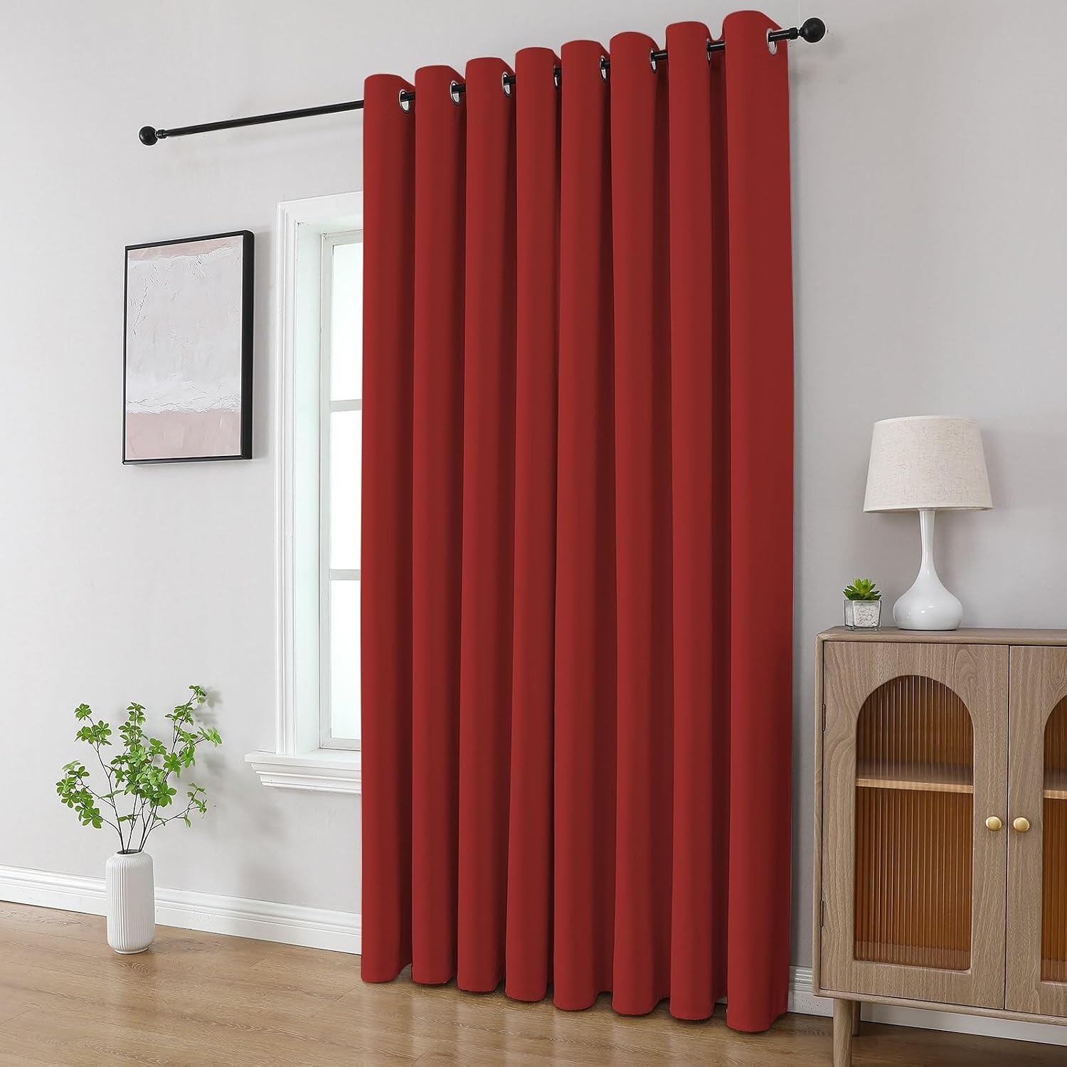 Cucraf Red Blackout Curtains 108 inch Length 2 Panels Set, Room Darkening Drapes for Living Room Bedroom, Thermal Insulated Light Blocking…