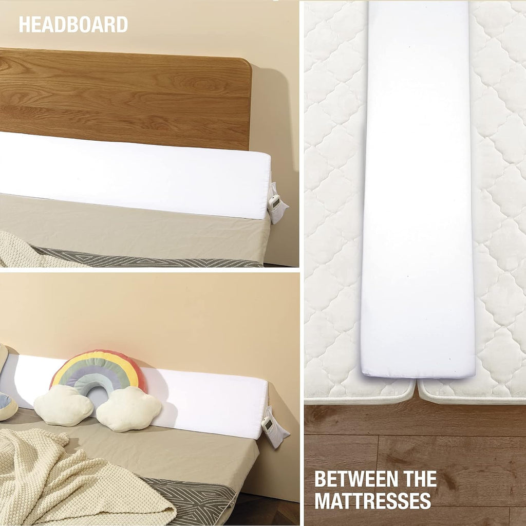 Vekkia Bed Wedge Pillow for Headboard – High-Density Foam Fills Gaps (0-5.5") Between Mattress and Headboard, Wedge Pillow with Pockets…