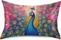YETTASBIN Peacock Satin Pillowcase, Soft Breathable Silk Pillow Case with Envelope Closure for Hair and Skin, Queen Size 30 x 20 Inch