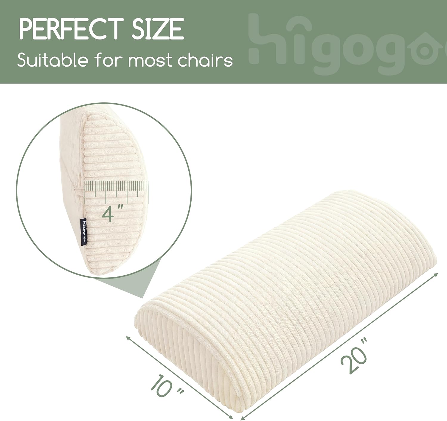 Higogogo Lumbar Support Pillow for Recliner Chair/Accent Chair/Couch, Memory Foam Back Support Cushion for Elderly, Recliner Cushions for B…