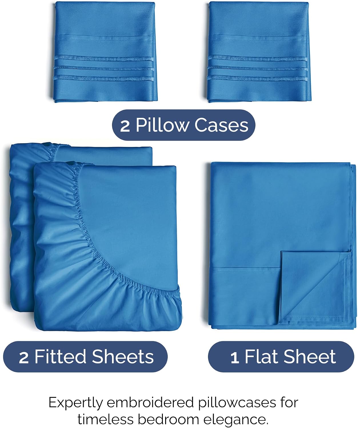 Split King Size 5 Piece Sheet Set - Comfy Breathable & Cooling Sheets - Hotel Luxury Bed Sheets for Women & Men - Deep Pockets, Easy-Fit…