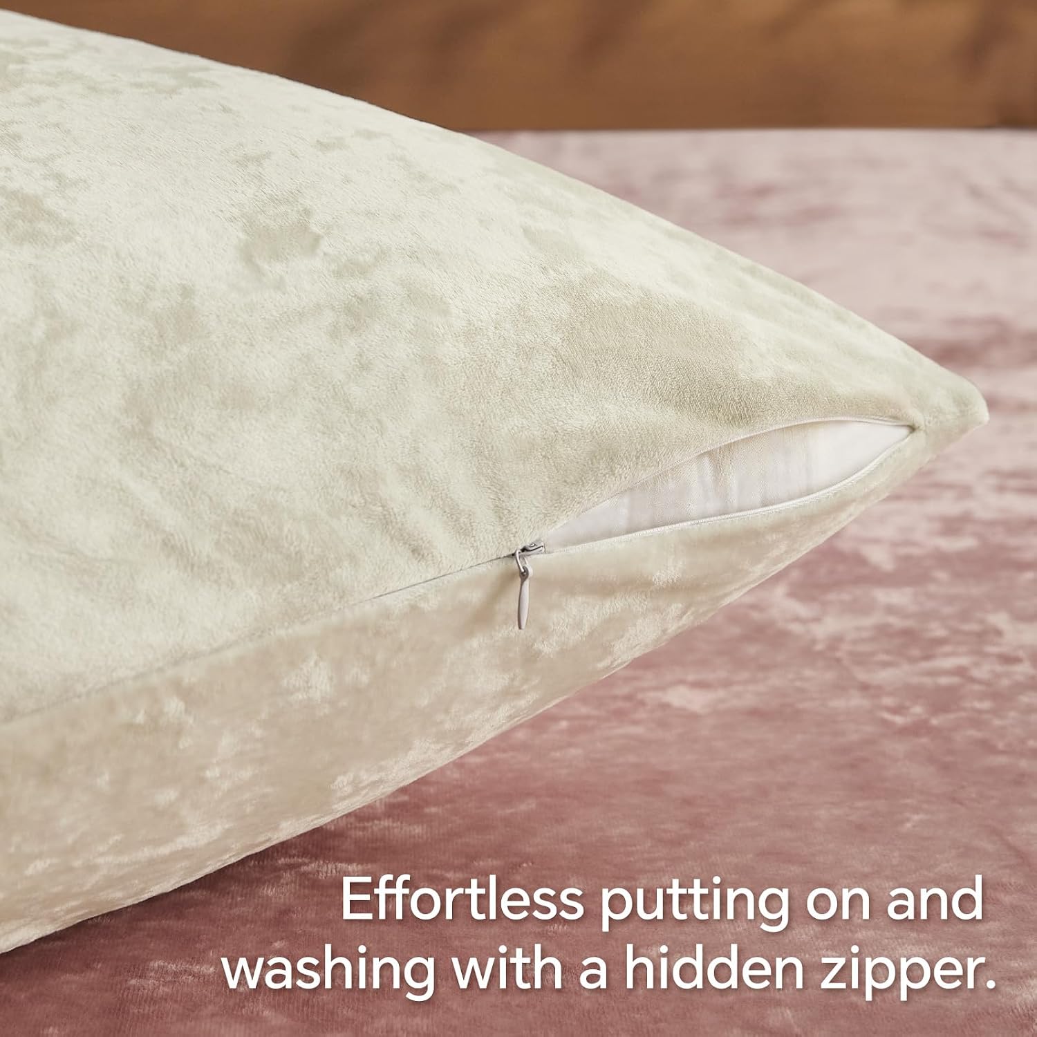 BEDELITE Velvet Body Pillow Cover with Zipper, Soft and Plush 20x54 Long Pillow Case, Velvety Smooth and Cozy Body Pillow Pillowcase for…