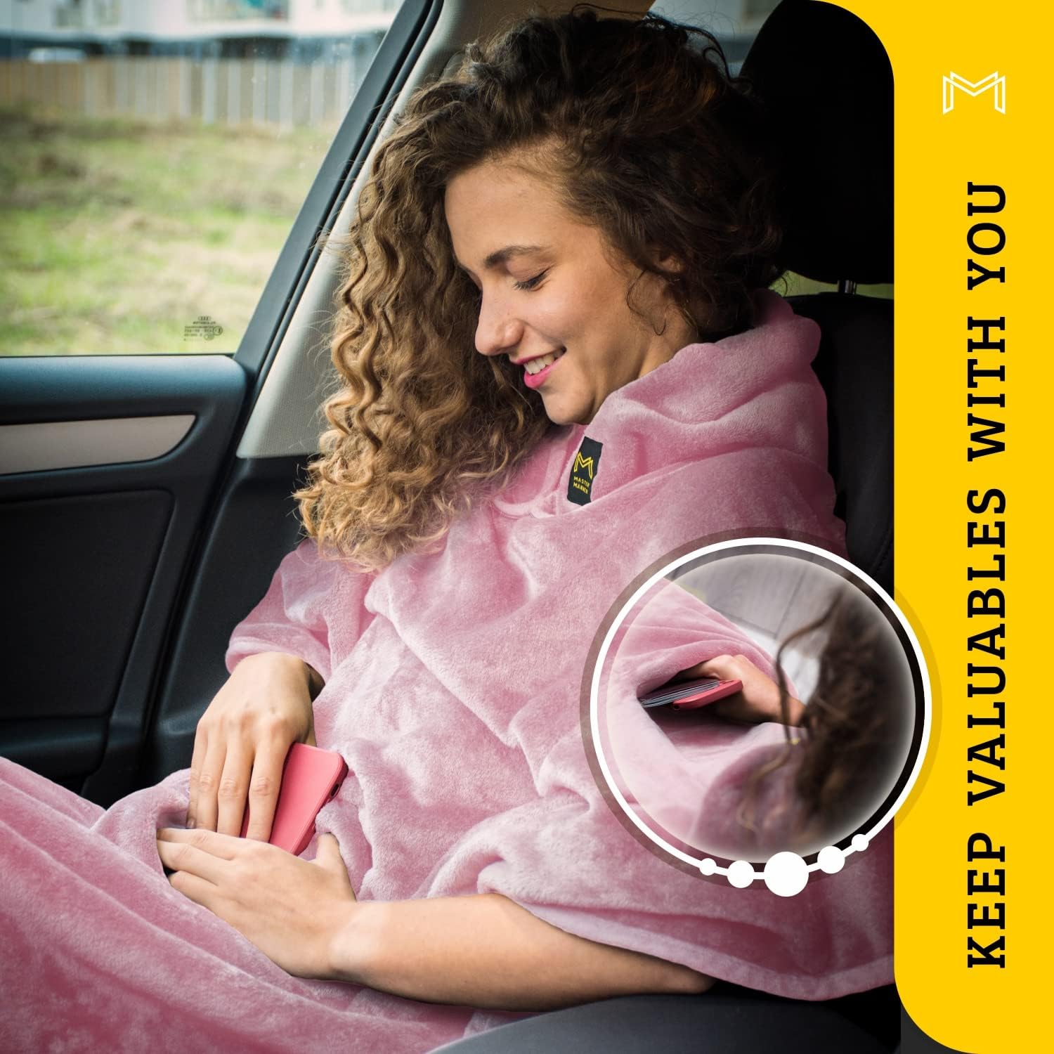 Travel Blanket Airplane Compact with Hoodie – 2in1 Airplane Travel Accessories from Plane Blanket to Travel Pillow with Luggage Strap…
