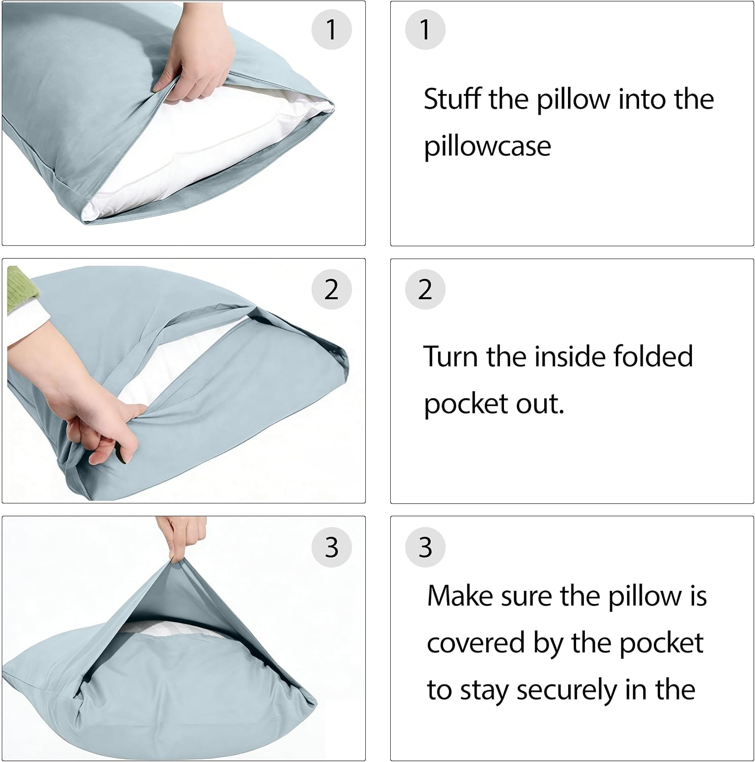 Simple&Opulence 100% Linen Pillowcases Basic Style Solid Color Set of 2, Queen Size Stone Washed Flax Pillow Cover Envelope Closure…