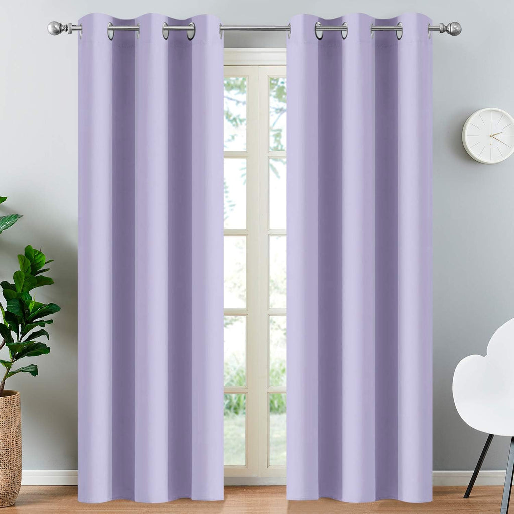 Yakamok Blackout Curtains for Bedroom - Grommet Thermal Insulated Room Darkening Curtains for Living Room, Set of 2 Panels (38 x 84Inch…