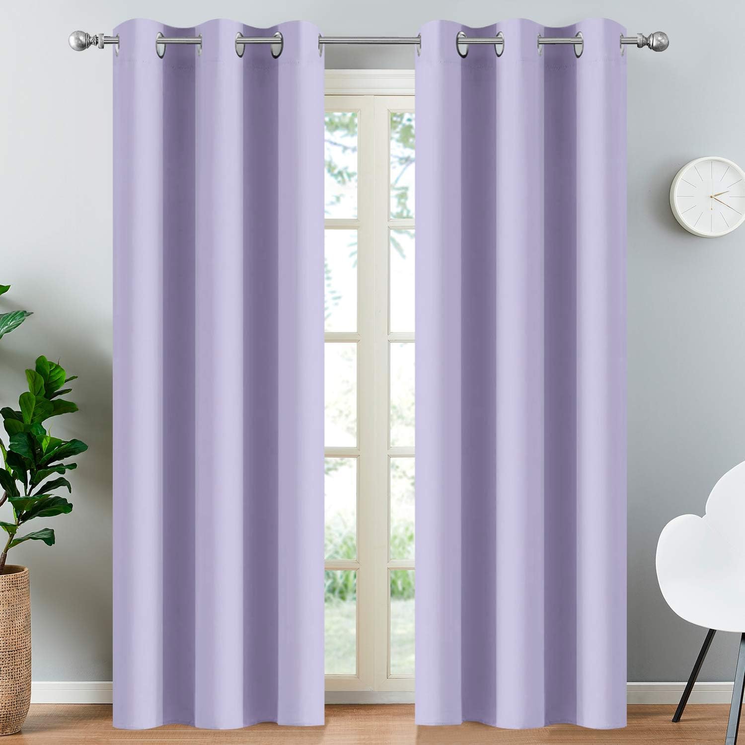 Yakamok Blackout Curtains for Bedroom - Grommet Thermal Insulated Room Darkening Curtains for Living Room, Set of 2 Panels (38 x 84Inch…