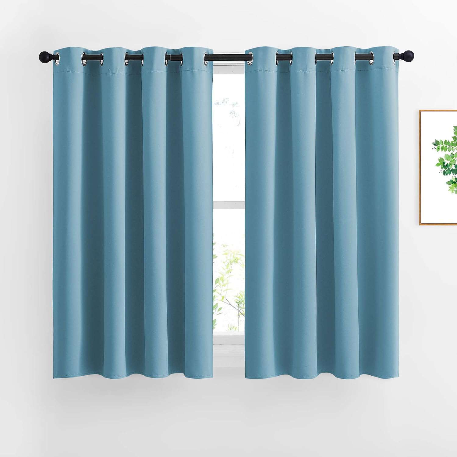 Nicetown Blackout Curtains 54 Long - Window Treatment Thermal Insulated Solid Grommet Blackout Curtains/Panels/Drapes for Bedroom (Set of 2…