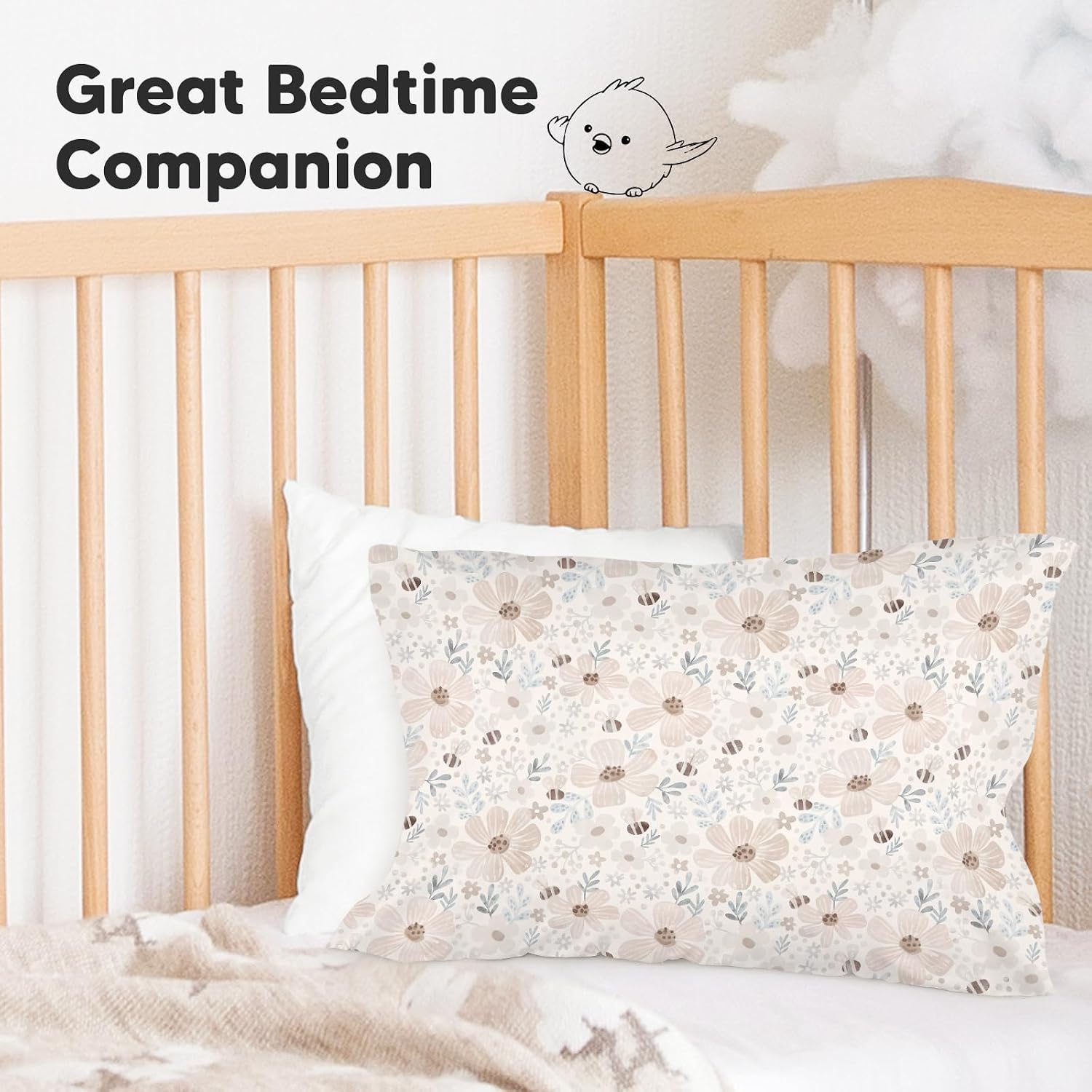 KeaBabies Toddler Pillowcase 13"x18" - Organic Cotton Toddler Pillowcase for Kids, Boys, Girls, Soft & Durable Cotton Cover for Miniature…