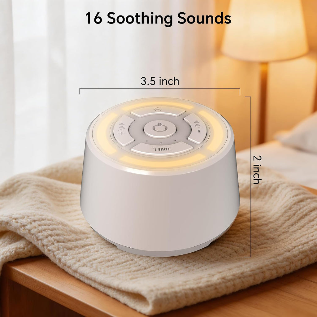 SPLENPAW Noise Sound Machine with 16 Soothing Sounds, Memory Function, 3-Color Night Light White Noise Machine for Adults, Babies &…