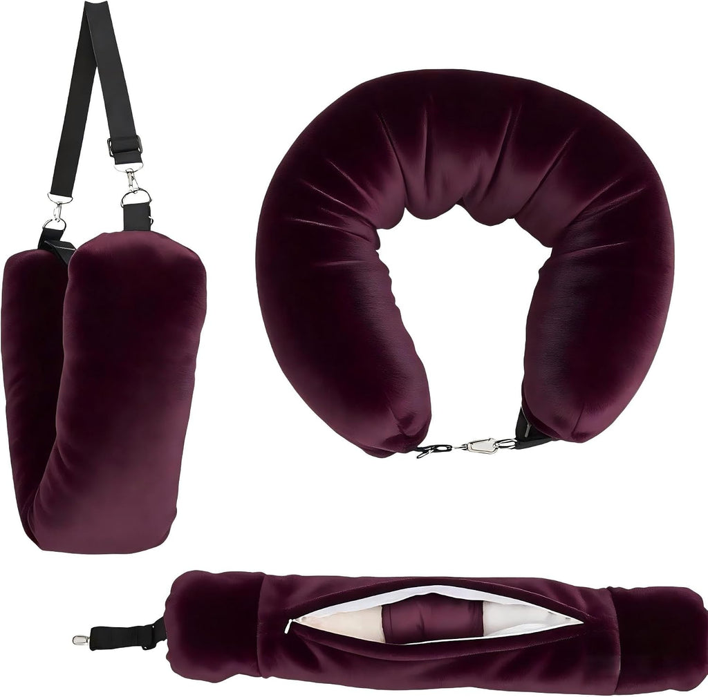 Stuffable Travel Pillow, Stuffable Neck Pillow for Travel, Neck Pillow Stuffed with Clothes Storage - No Extra Baggage Fees, Fits 5+ Days…