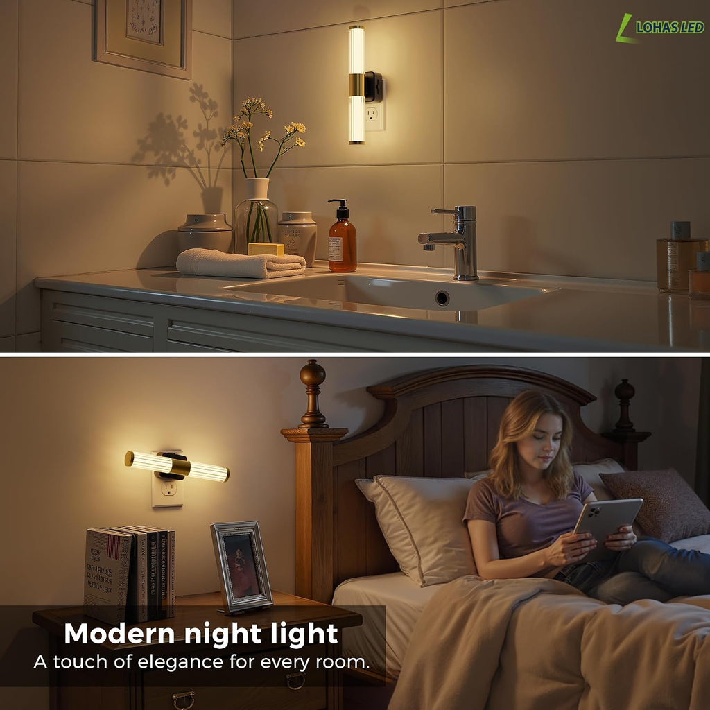 L LOHAS LED Rotating Night Light, Night Lights Plug into Wall, Auto Nightlight Dimmable 100LM, Light Sensor, 3000K Soft Light, LED…