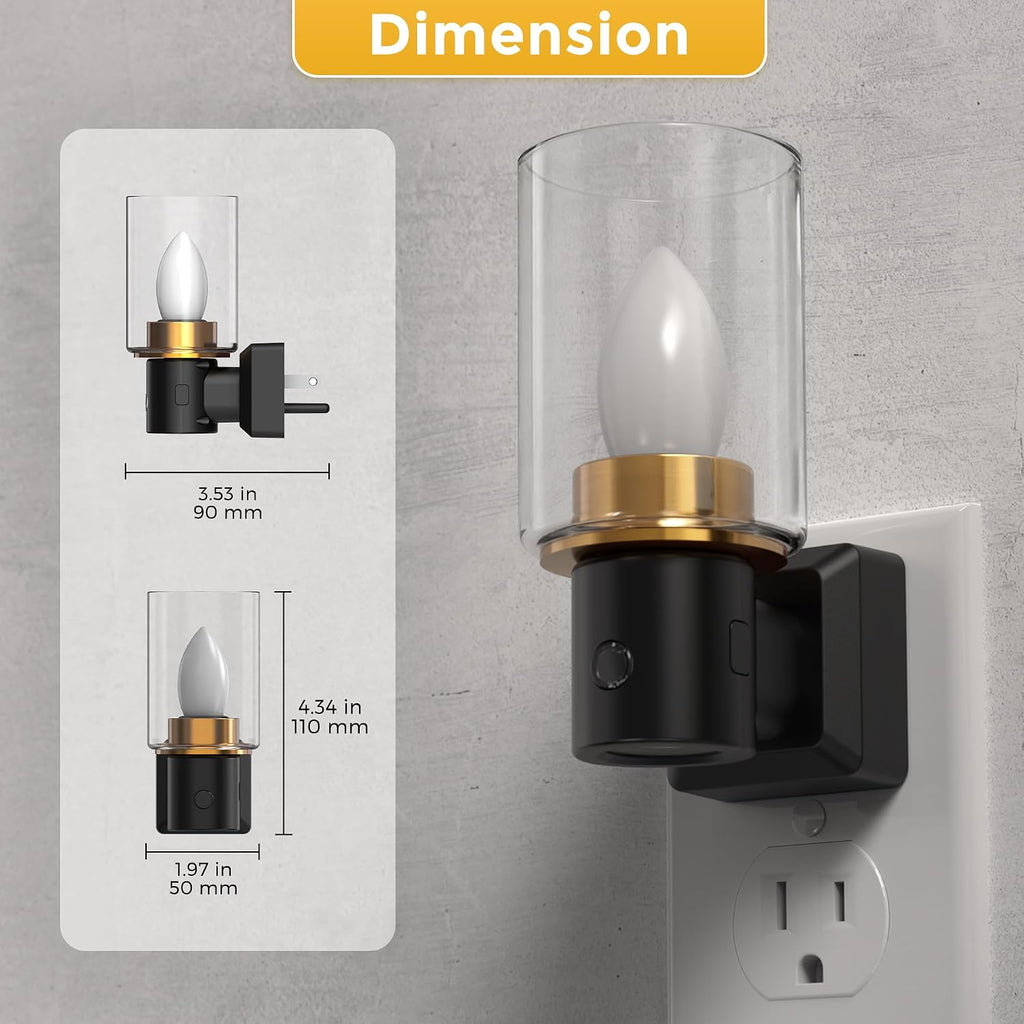 L LOHAS LED Candle Night Light, Flameless Candle Nightlight Plug in, 350°Rotating Dusk to Dawn Sensor Dimmable Night Light, Vintage…